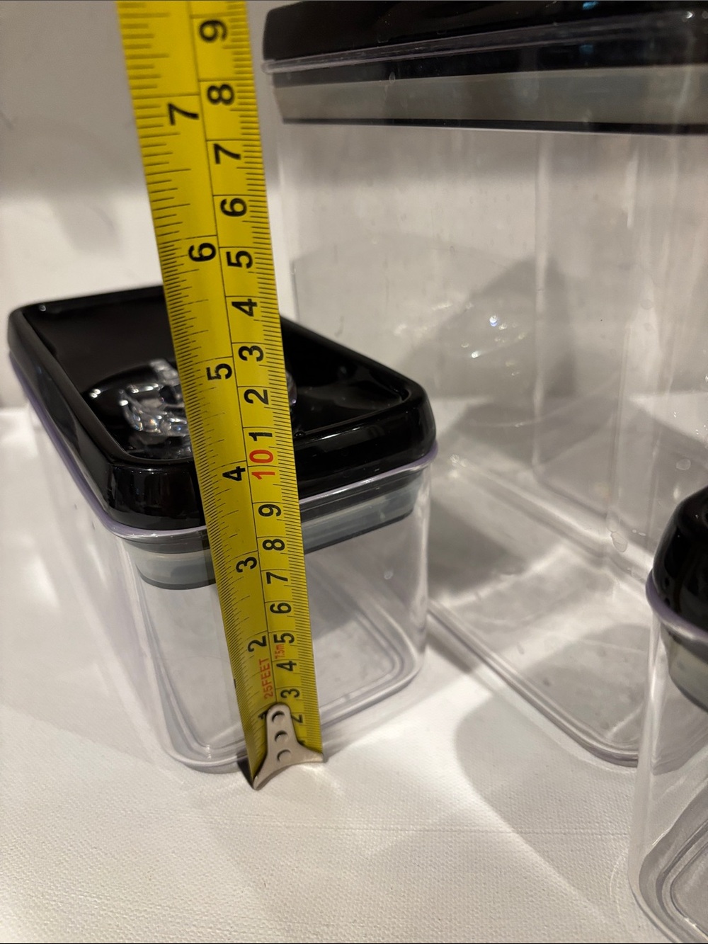 Clear Food Storage Canister Set with Black Lids - Picture 5 of 6